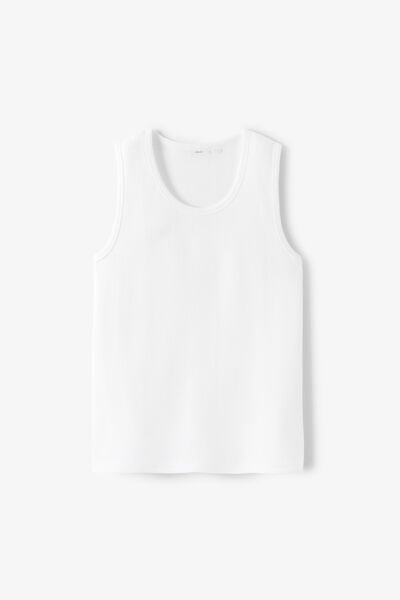 Mouwloos hemdje in getextureerde stof