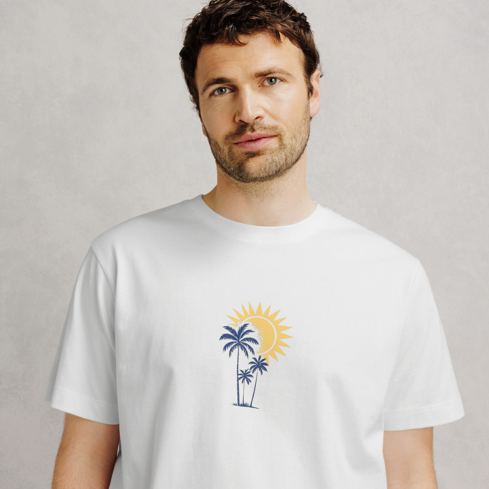 Tee shirt col rond imprim&eacute; devant dos "Long Beach"