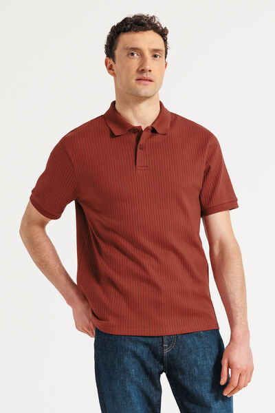 Polo manches courtes textur&eacute;