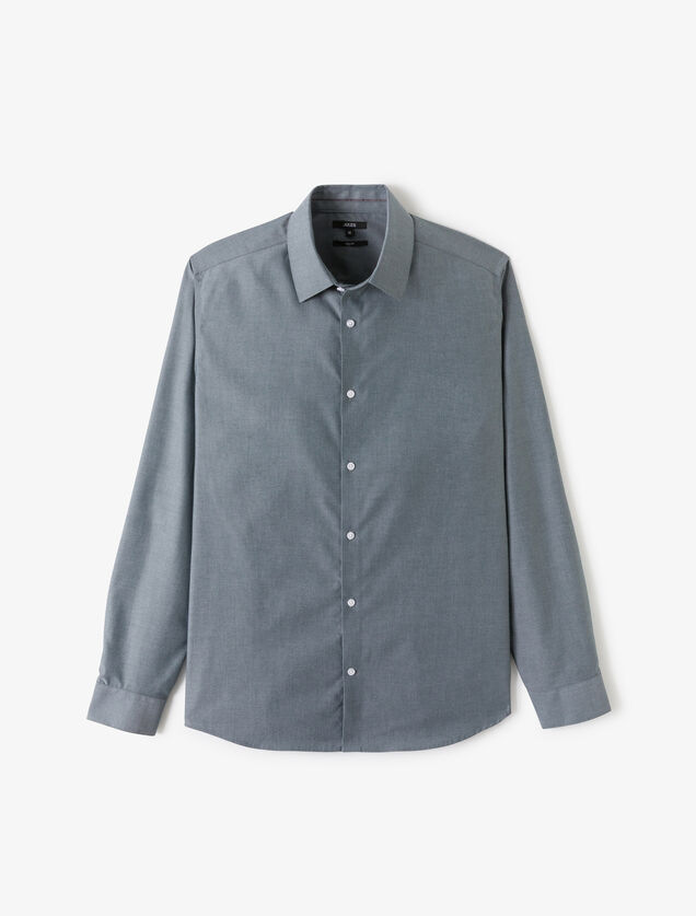 Strijkvrij regular fit hemd in katoen