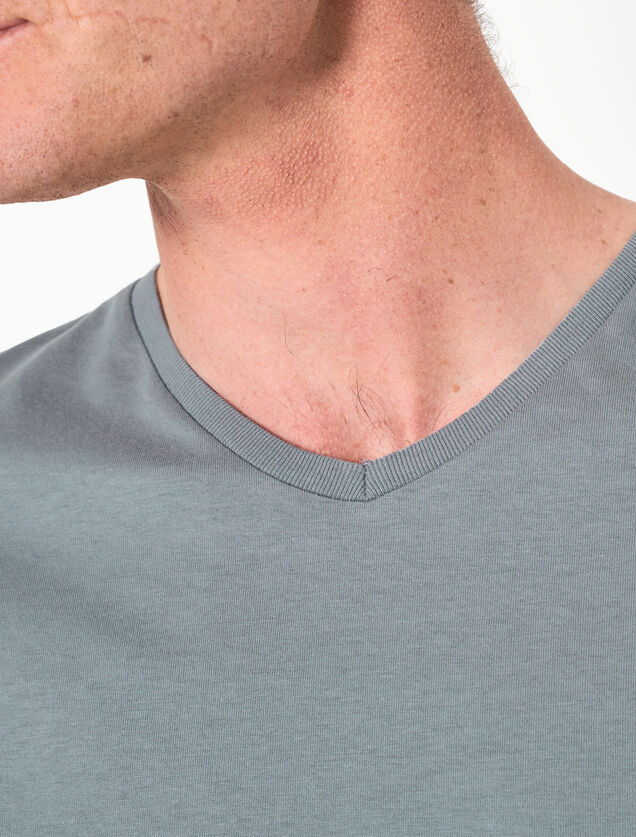 Tee shirt col V en coton