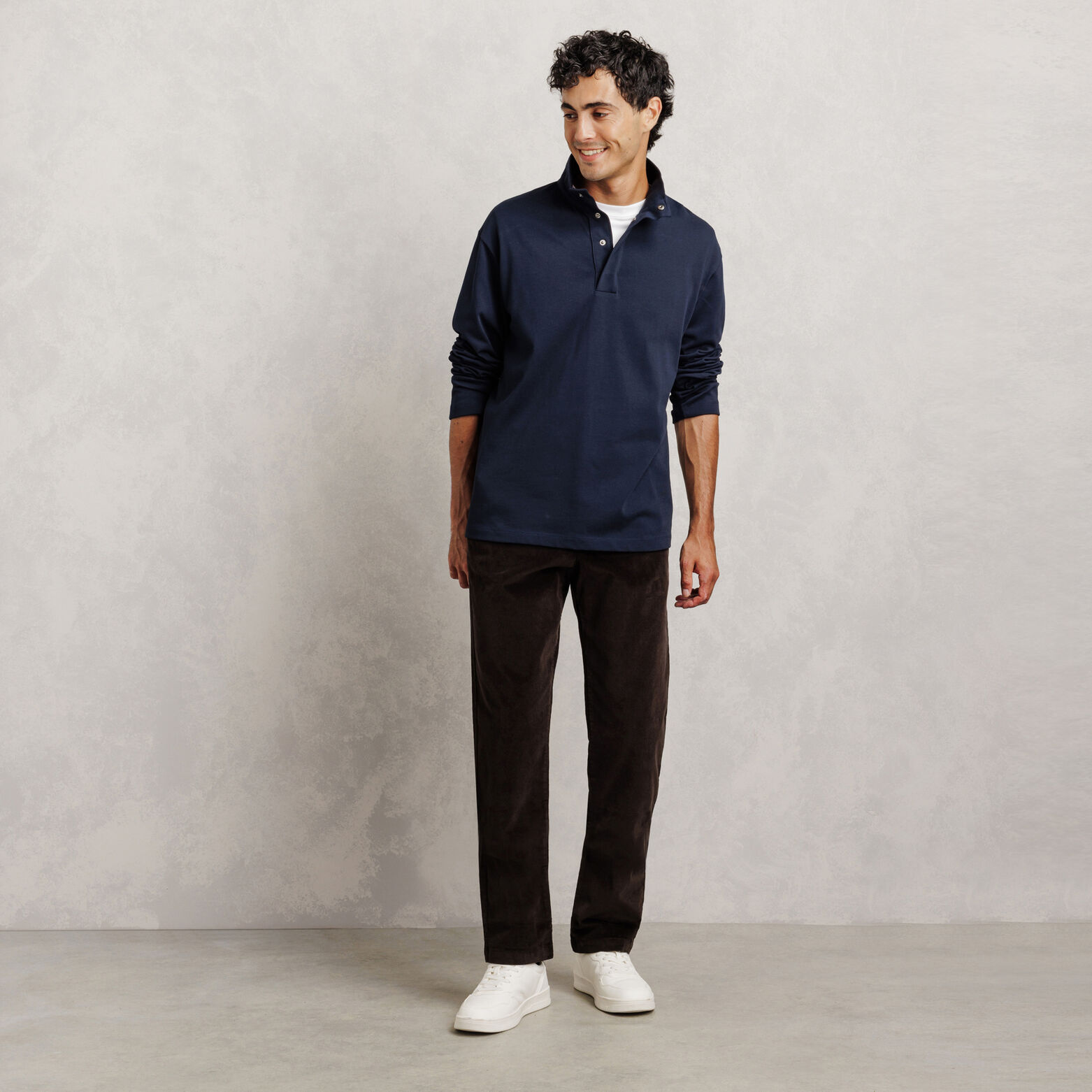 Fluwelen straight chinobroek