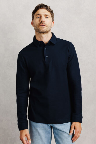 Effen polo met lange mouwen