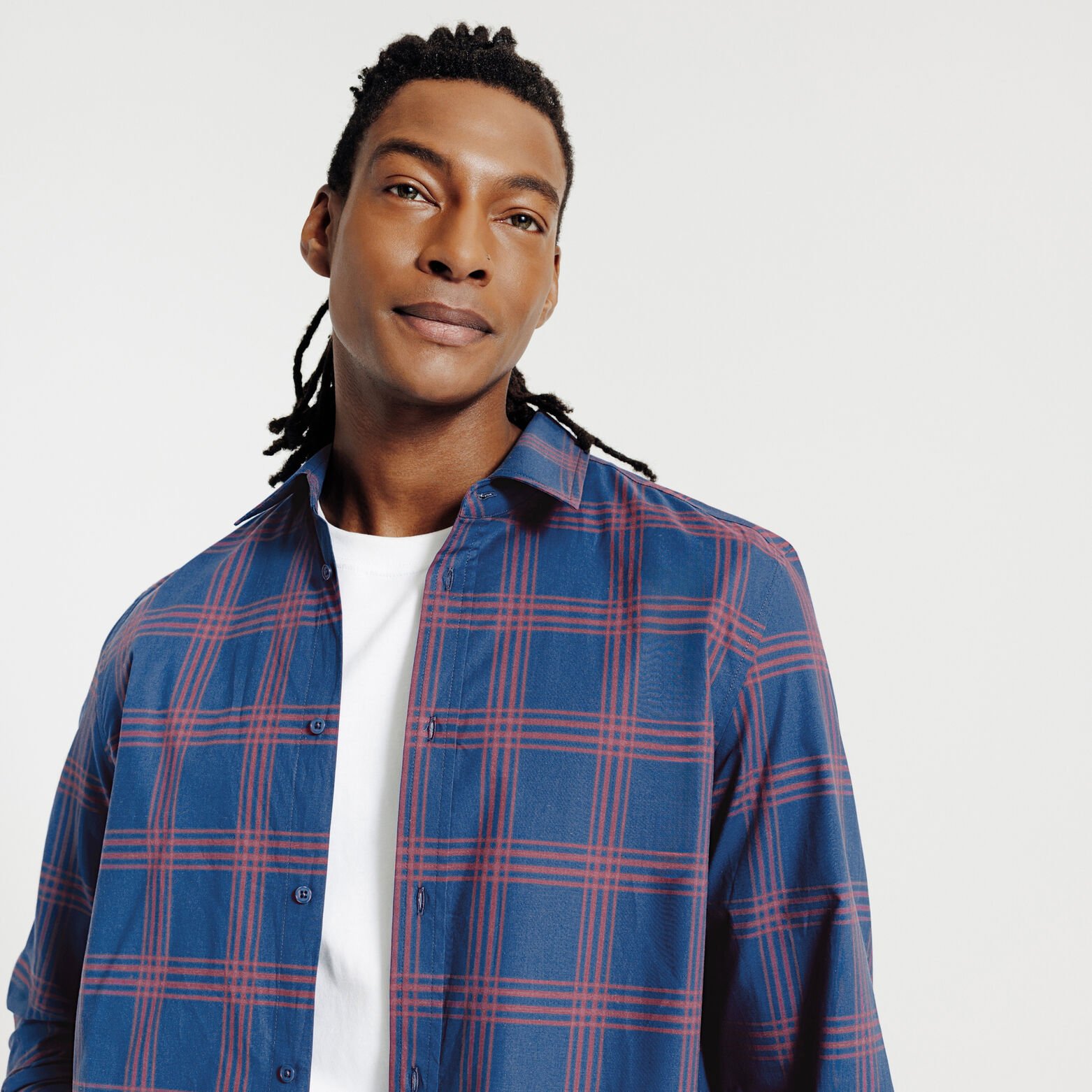 Regular fit geruite hemd in katoen