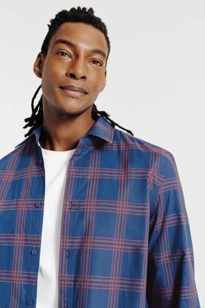 Regular fit geruite hemd in katoen