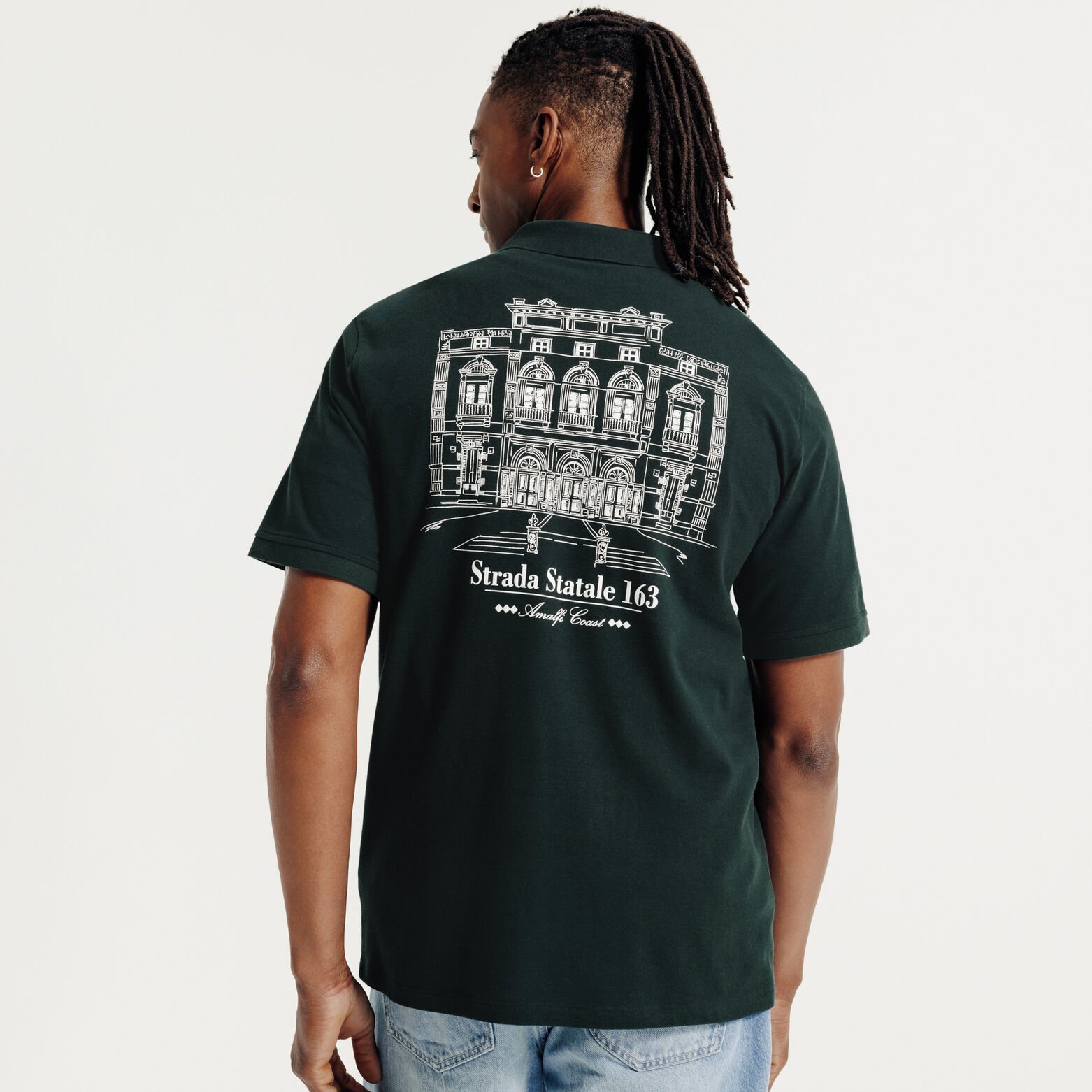 Polo korte mouwen met print voor- en achteraan