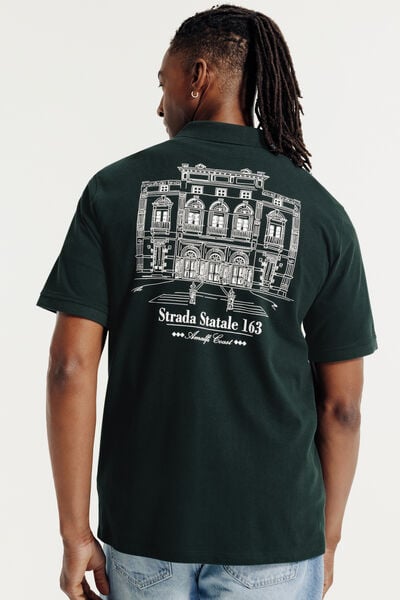 Polo korte mouwen met print voor- en achteraan