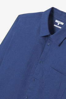 Effen hemd in katoen en linnen