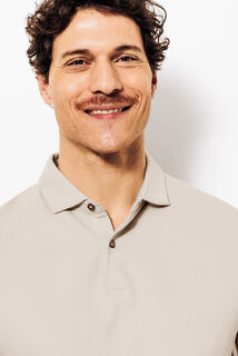 Polo met korte mouwen, visgraatmotief en Italiaans