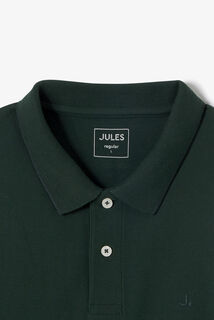 Effen polo in piqu&eacute;katoen, met lange mouwen