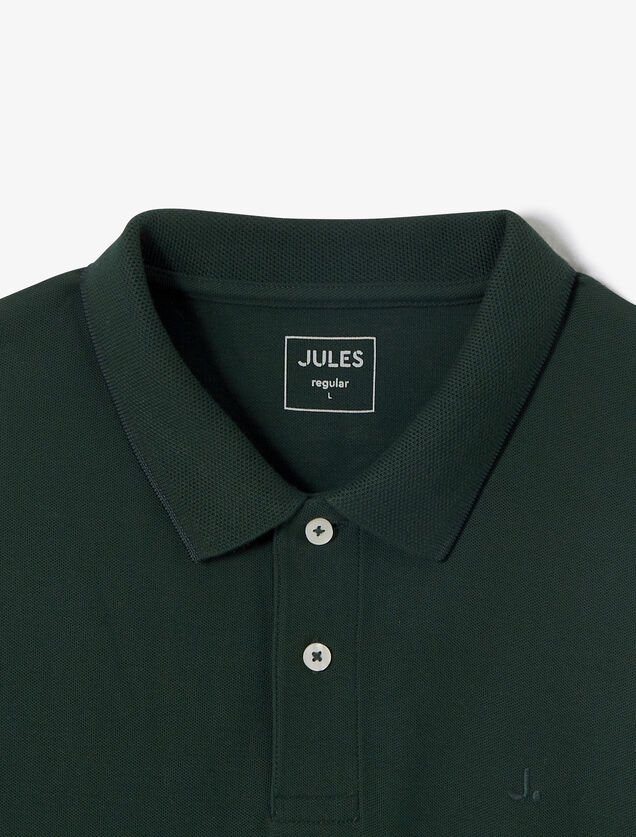 Effen polo in piqu&eacute;katoen, met lange mouwen