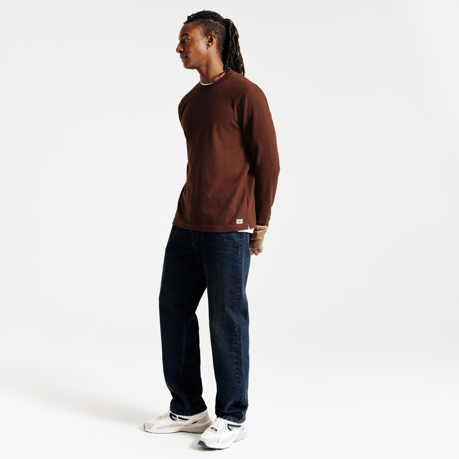 T-shirt lange mouwen in reli&euml;fstof