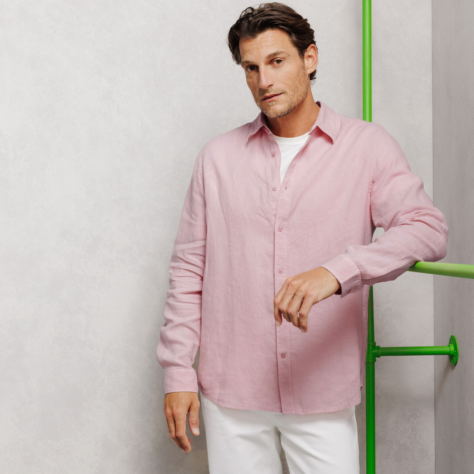 Chemise 100% lin regular unie