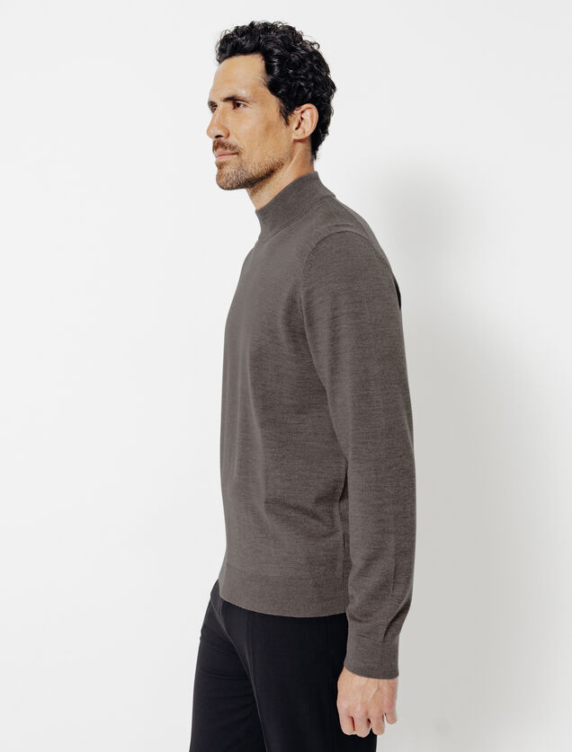 Trui schoorsteenkraag in merinos