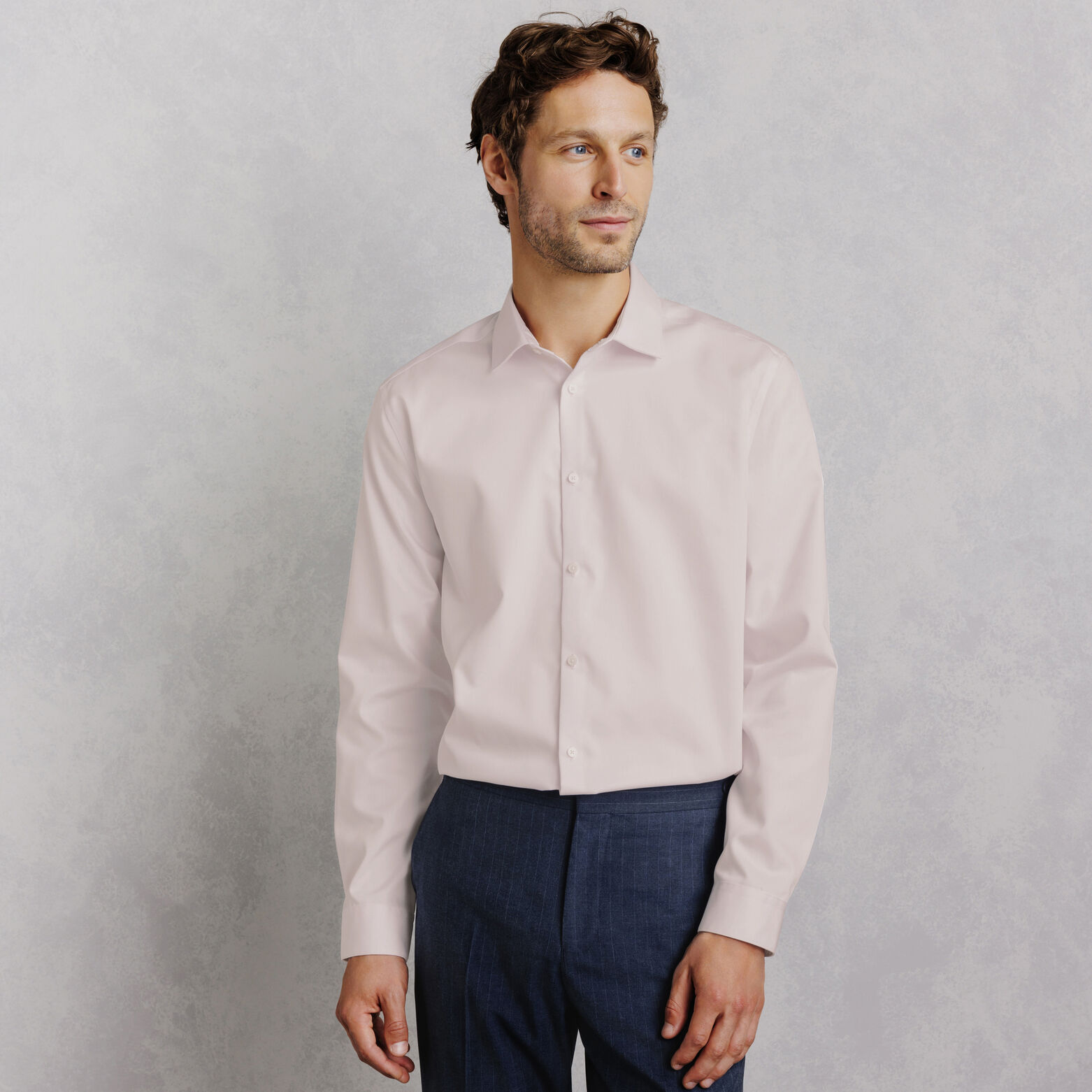 Chemise sans repassage en coton unie slim