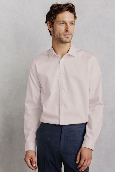 Chemise sans repassage en coton unie slim