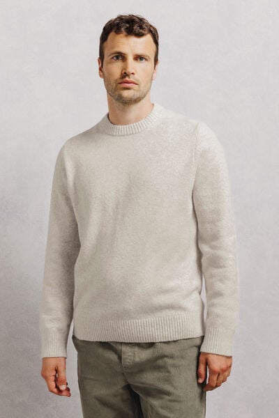 Pull col rond mousseux coton majoritaire