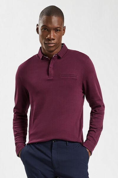 Polo Homme Manches Longues Sweat Côtelé Tricolore Yacht Collection by Win's