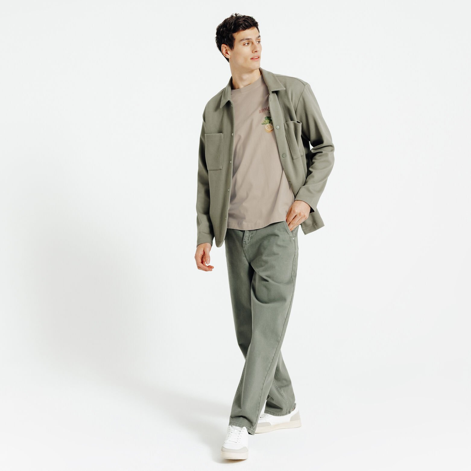 T-shirt met citroenprint voor-en achteraan