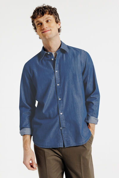 Chemise regular coton unie