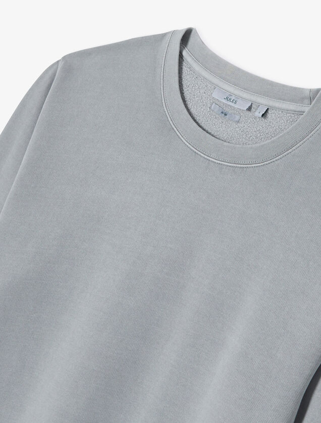 Sweat col rond mati&egrave;re effet d&eacute;lav&eacute;