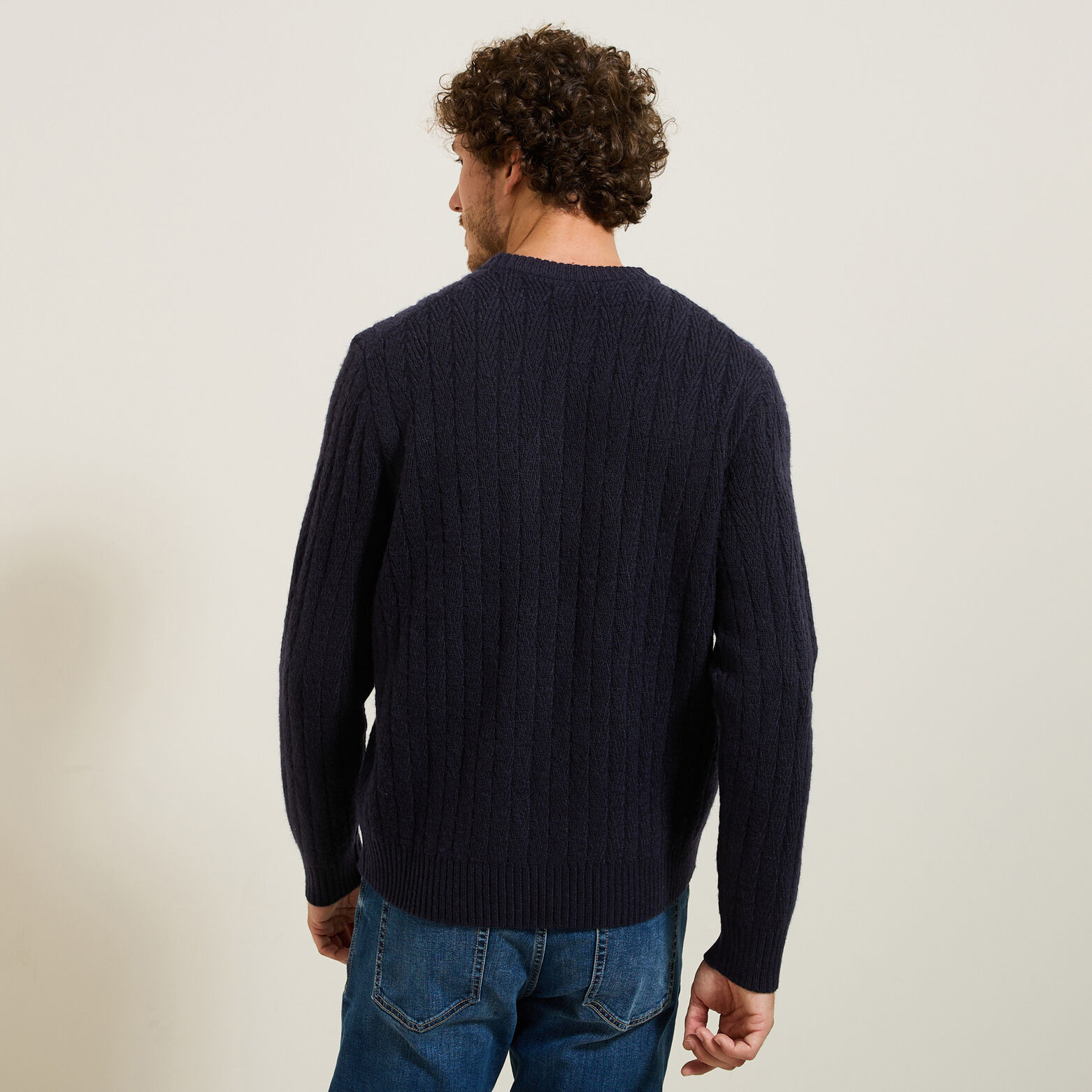 Kabeltrui met ronde hals