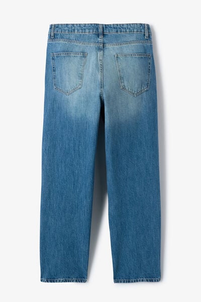 Jean loose d&eacute;lav&eacute; 100% coton
