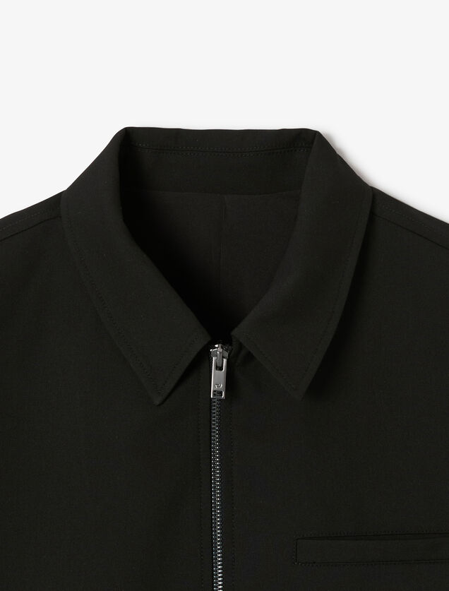 Veste zipp&eacute;e col chemise
