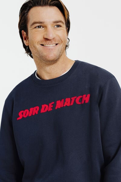 Sweat col rond d&eacute;tail bouclette licence L'&Eacute;quipe