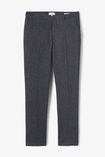 Straight fit chinobroek met flaneleffect