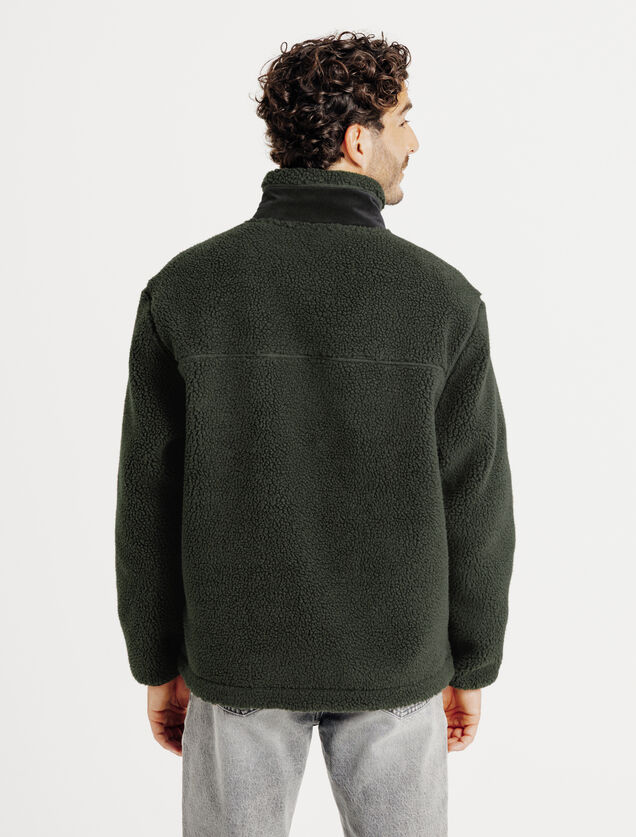 Veste zipp&eacute;e en sherpa contrast&eacute;e