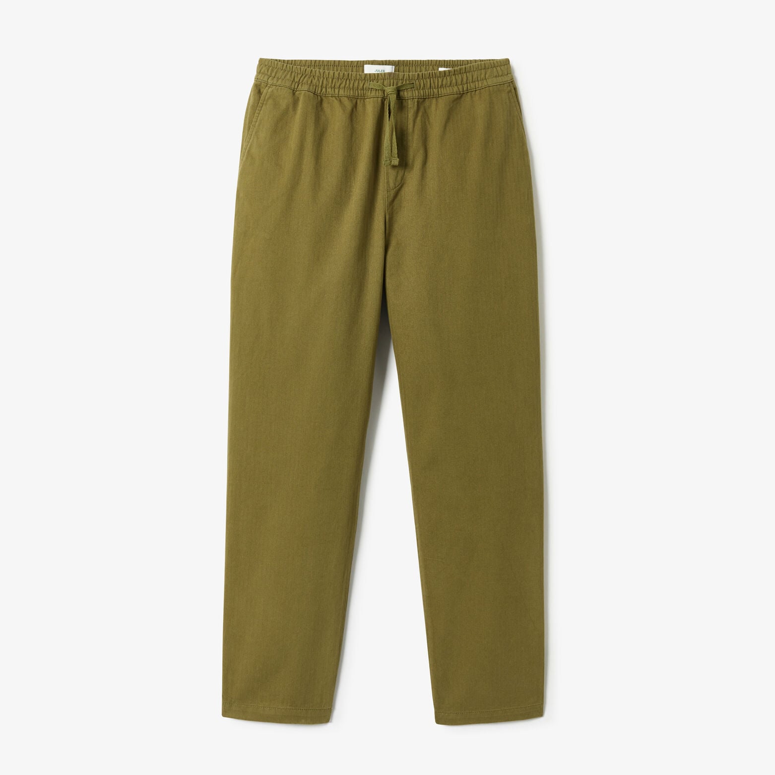 Pantalon tapered taille &eacute;lastiqu&eacute;e 100% coton