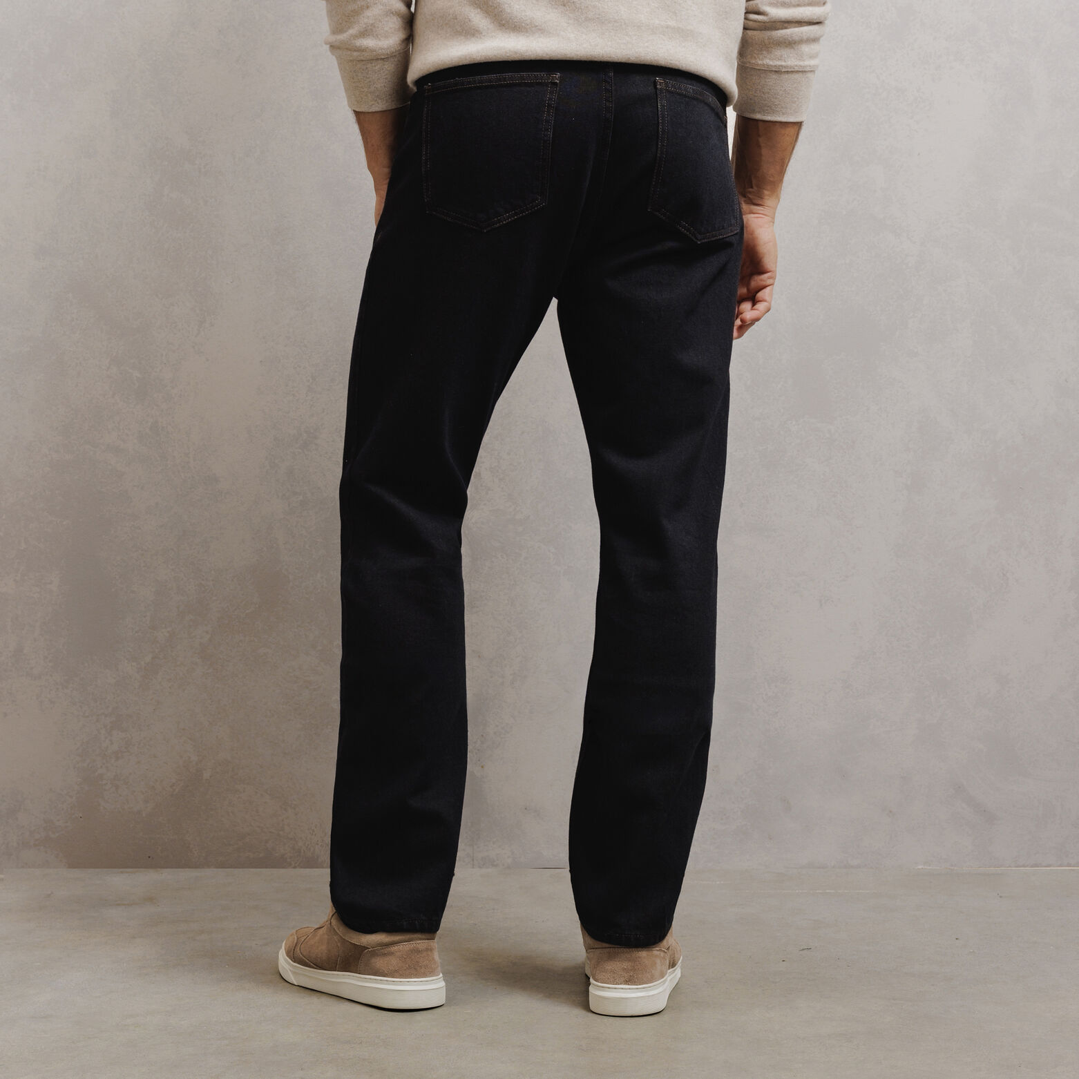 Jean straight revers color&eacute; 100% coton