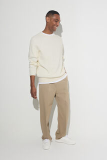 Pull col rond en cote