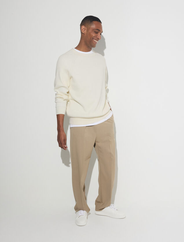 Pull col rond en cote