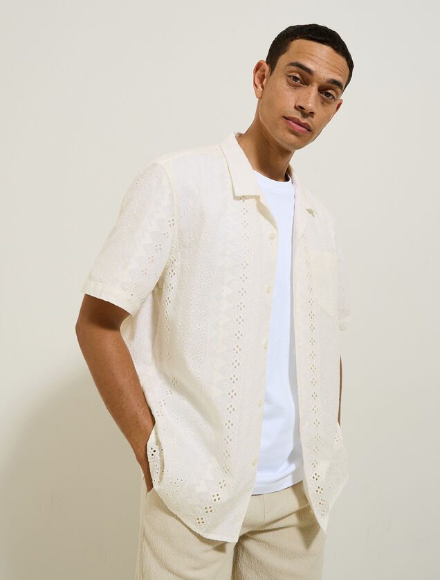 Chemisette en coton broderie anglaise