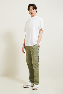 Chemisette enfilage t&ecirc;te regular unie en coton lin