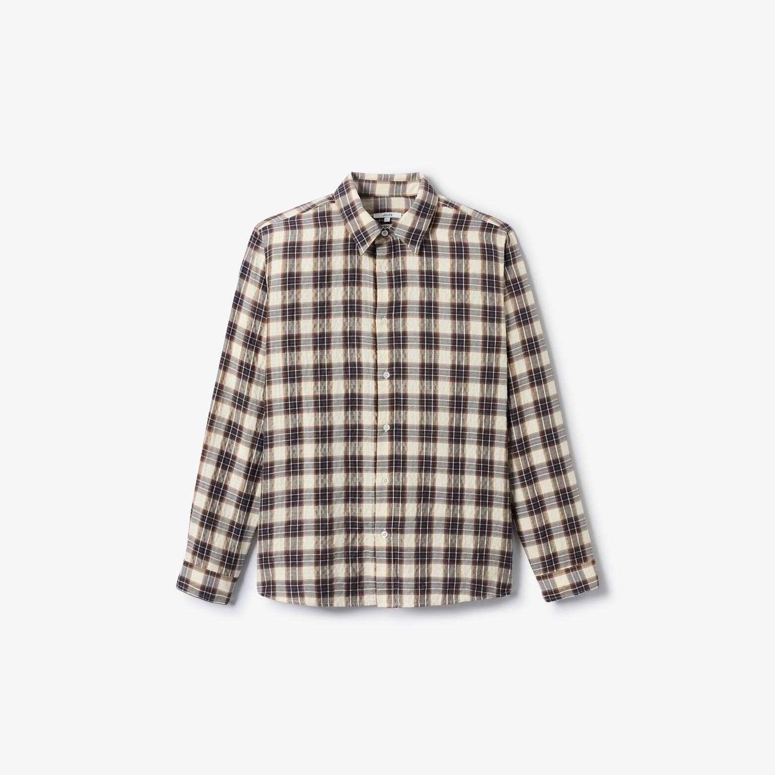 Chemise regular col fran&ccedil;ais &agrave; carreaux