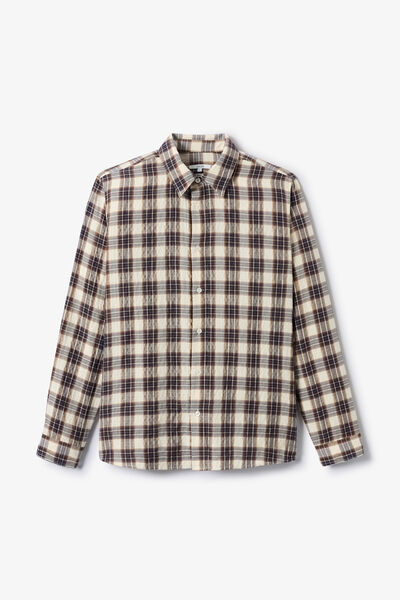Chemise regular col fran&ccedil;ais &agrave; carreaux