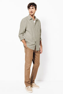 Chemise en coton lin rayée