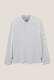 Polo manches longues piqu&eacute; uni