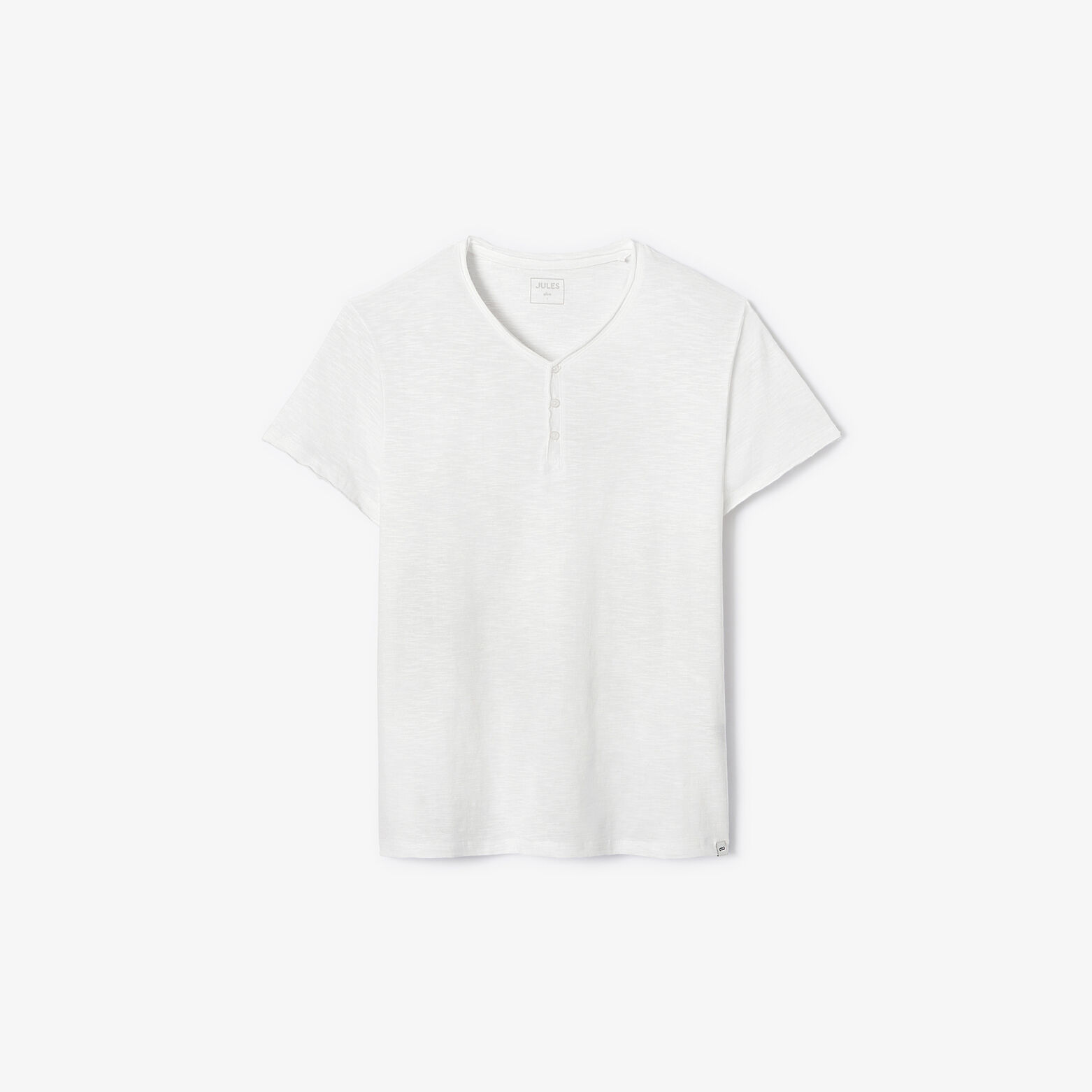 Tee shirt col tunisien mati&egrave;re flamm&eacute;e