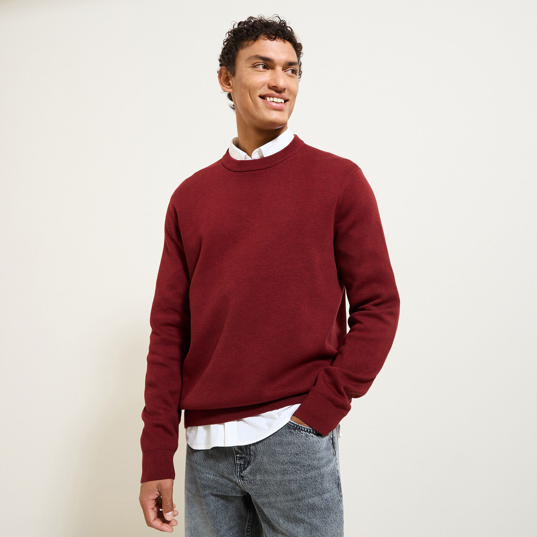 Heren trui bordeaux best sale