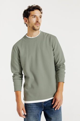 Tee shirt matière reliéfée manches longues