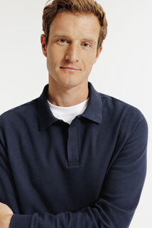 Polo lange mouwen in wafelstof