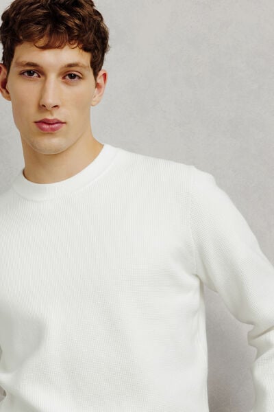 Pull col rond jeu de points fantaisie