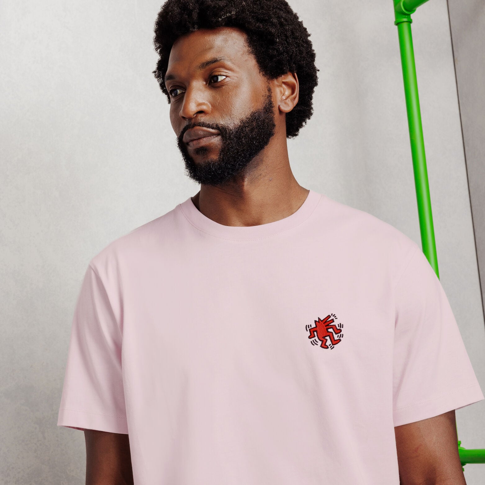Geborduurd T-shirt relax licentie Keith Haring