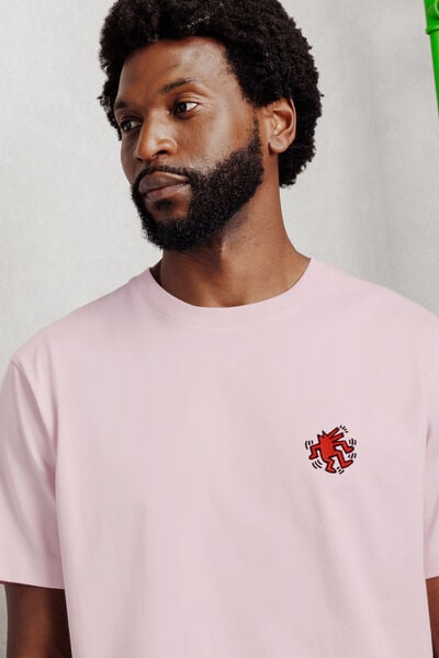 Geborduurd T-shirt relax licentie Keith Haring