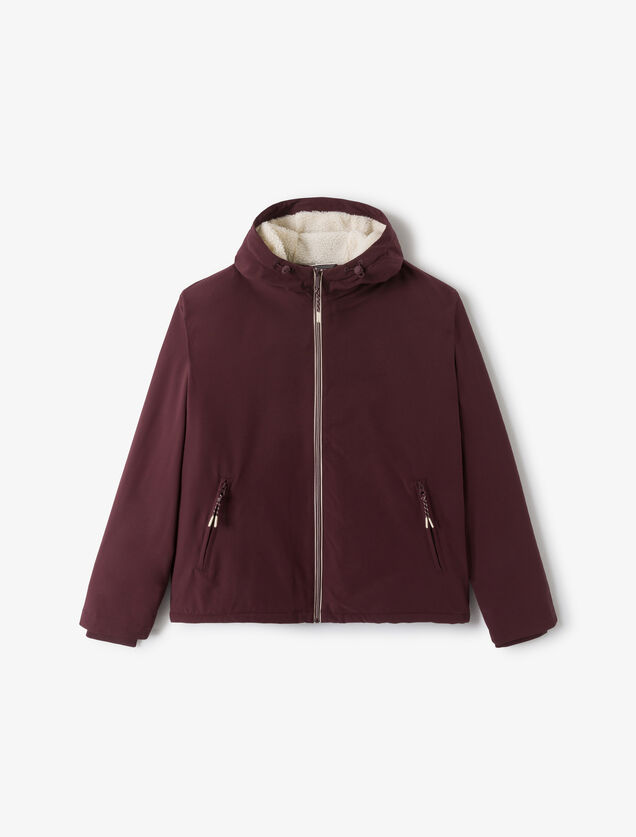 Blouson à capuche doublé en sherpa