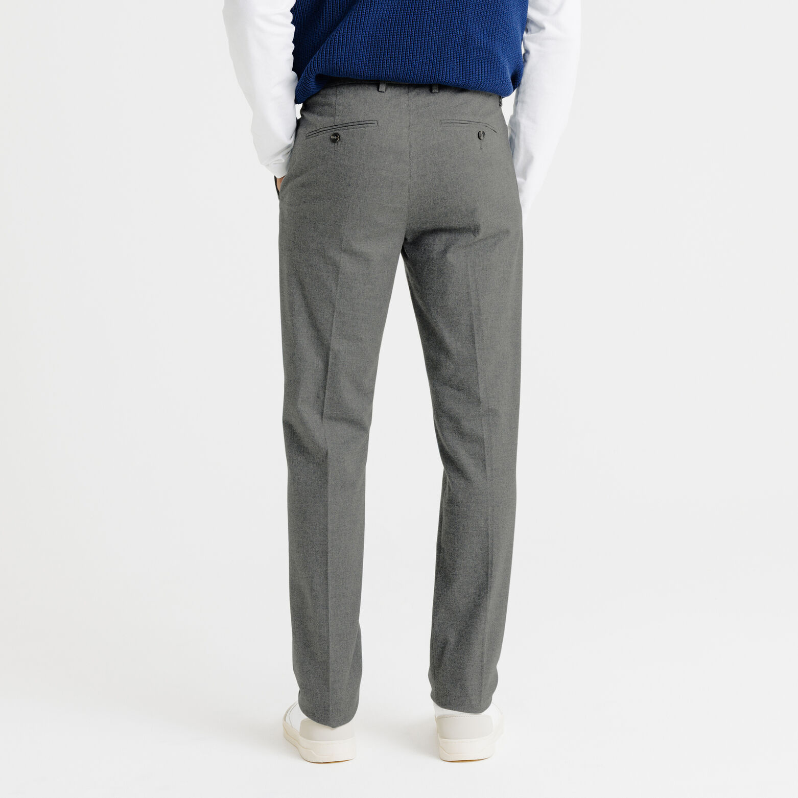 Pantalon chino straight effet flanelle